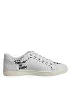Dolce & Gabbana White London Calf Leather Men Sneakers Shoes