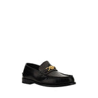 Versace Black Calf Leather Bos Taurus Slip-On Loafers