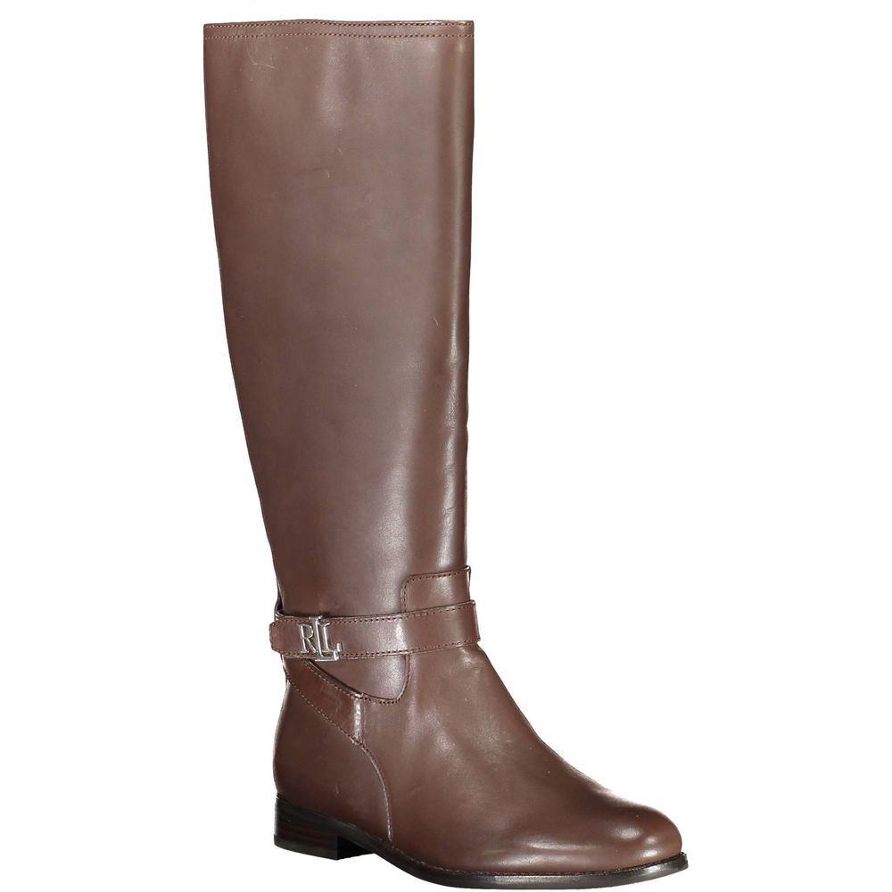 Ralph Lauren Brown Leather Women Boot