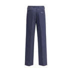 Fendi Blue Cotton Casual Pants