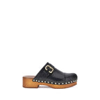 Chloé Black Calf Leather Bos Taurus Clogs