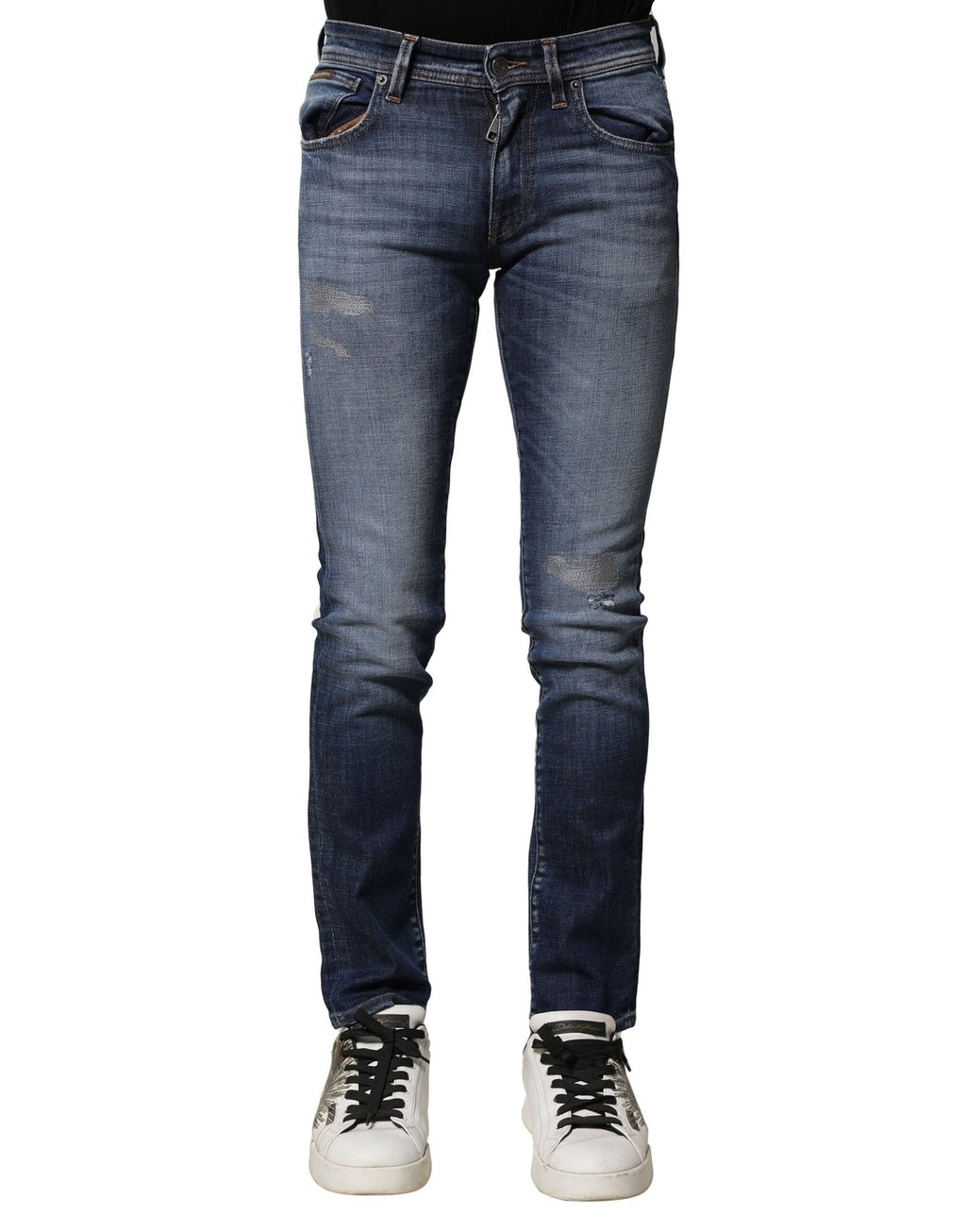 Authentic Designer Authentic Designer Dolce & Gabbana Blue Washed Cotton Slim Fit Men Denim Jeans