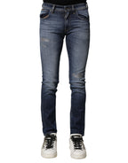 Authentic Designer Authentic Designer Dolce & Gabbana Blue Washed Cotton Slim Fit Men Denim Jeans