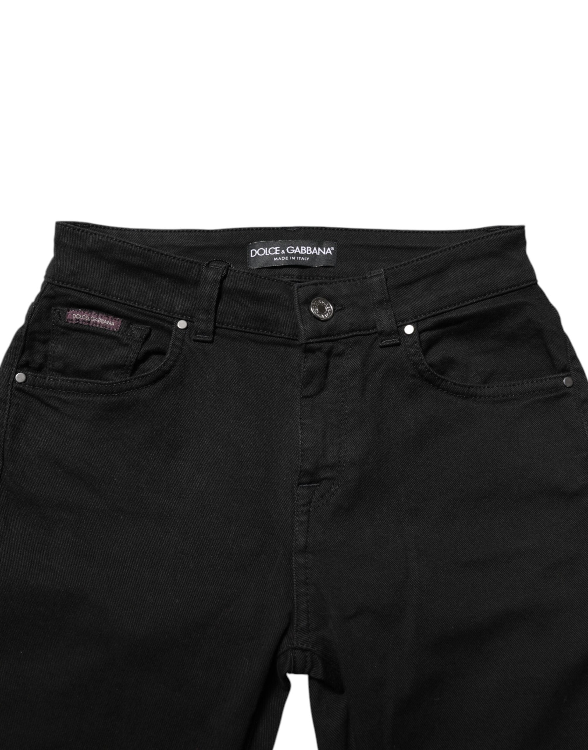 Dolce & Gabbana Black Skinny Cotton Mid Waisted Denim Jeans