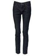 Dolce & Gabbana Blue Skinny Cotton Mid Waisted Denim Jeans
