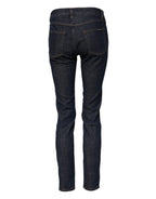 Dolce & Gabbana Blue Skinny Cotton Mid Waisted Denim Jeans