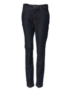 Dolce & Gabbana Blue Queen Patch AUDREY Mid Waist Denim Jeans