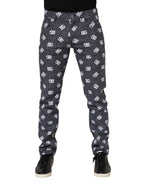 Dolce & Gabbana Dark Gray Logo Cotton Skinny Slim Denim Jeans
