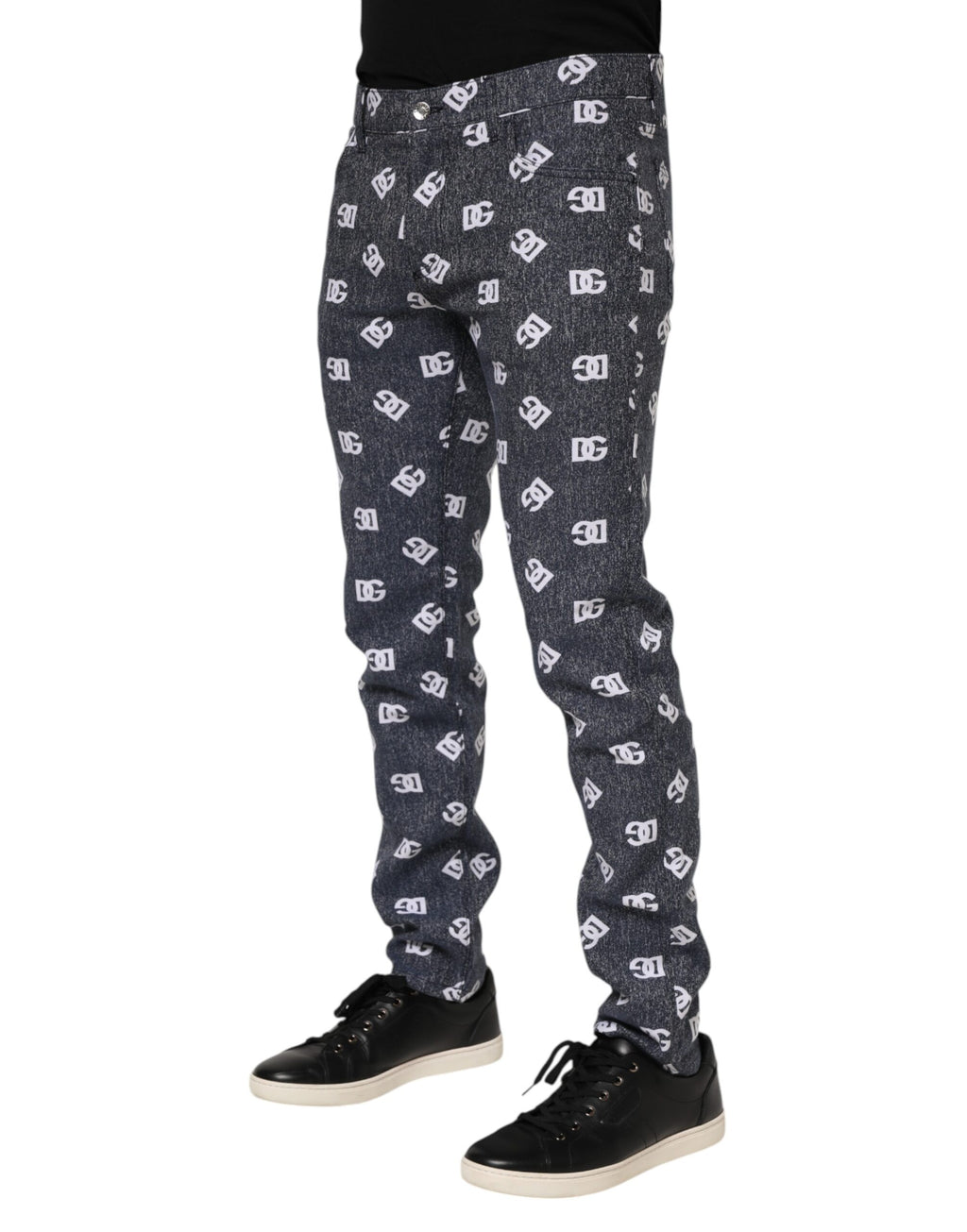 Dolce & Gabbana Dark Gray Logo Cotton Skinny Slim Denim Jeans