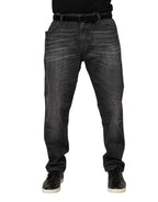 Dolce & Gabbana Gray Washed Cotton Loose Denim Jeans