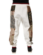 Dolce & Gabbana White Patchwork Jogger Pants