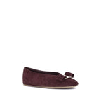 Ferragamo Bordeaux Goatskin Ballet Flats