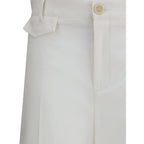 Chloé White Cotton Flared Pants