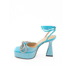 MACH & MACH Blue Leather Platform Sandals