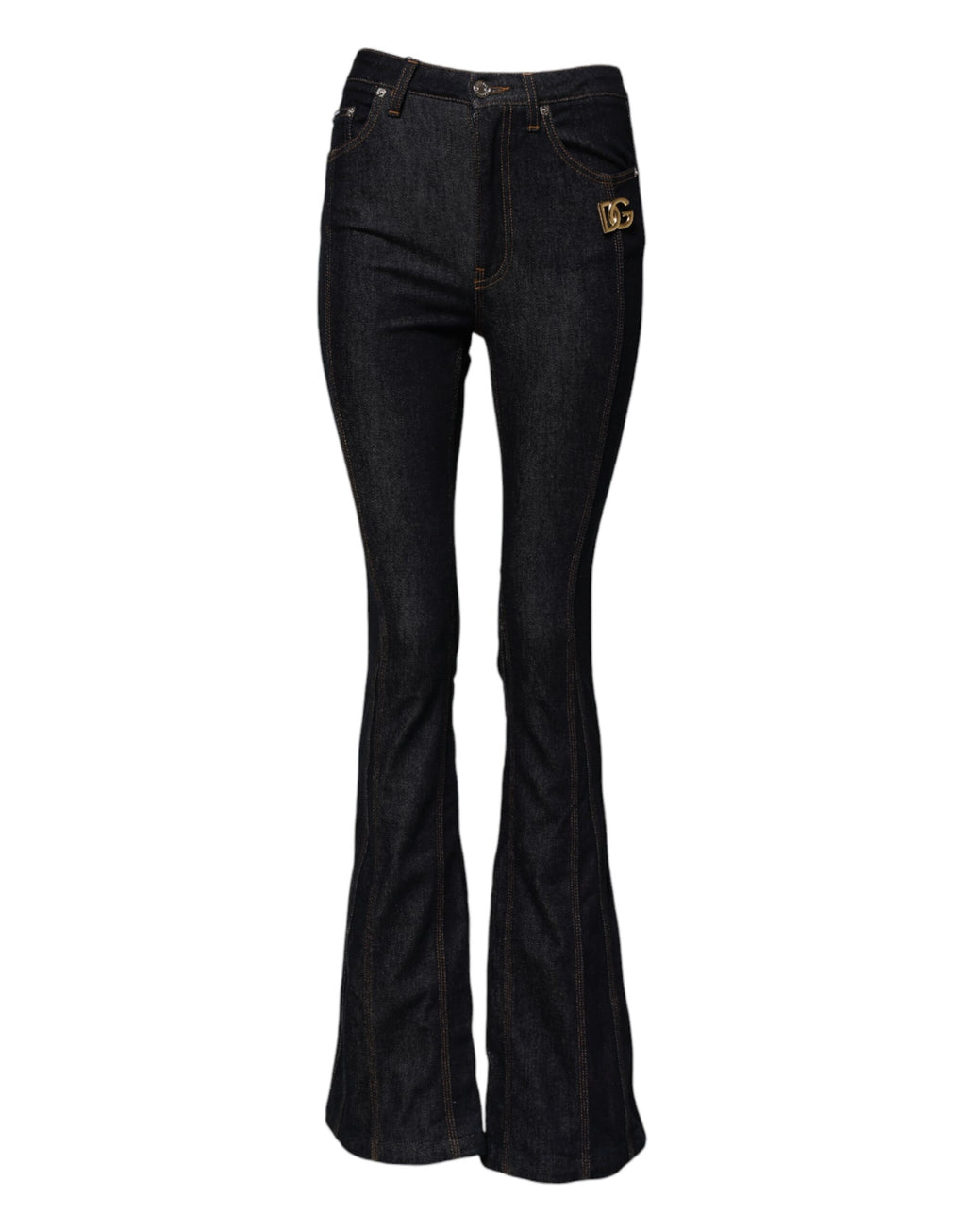 Dolce & Gabbana Black Cotton Mid Waist Bootcut Denim Jeans