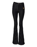 Dolce & Gabbana Black Cotton Mid Waist Bootcut Denim Jeans