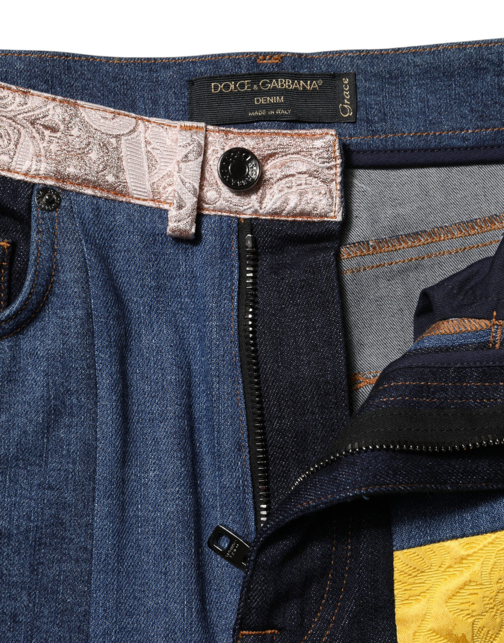Dolce & Gabbana Multicolor Patchwork Skinny Denim Jeans