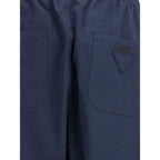 Prada Blue Cotton Casual Pants