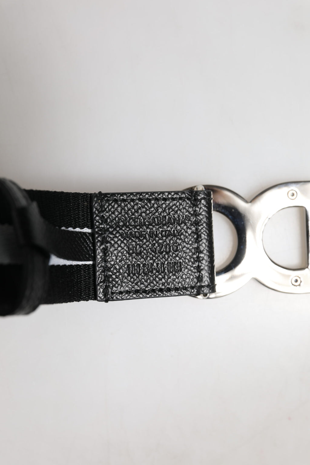 Dolce & Gabbana Black Cotton Metal DG Logo Gold Buckle Belt