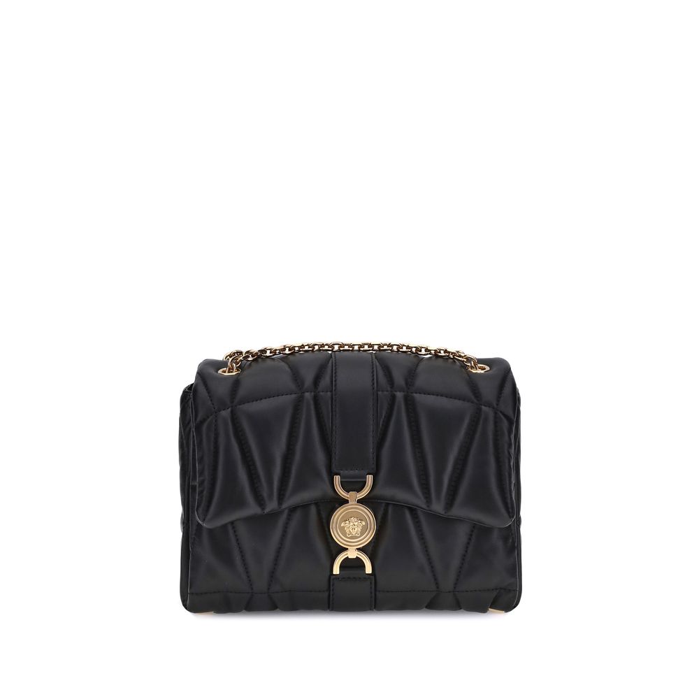 Versace Black Calf Leather Bos Taurus Shoulder Bag