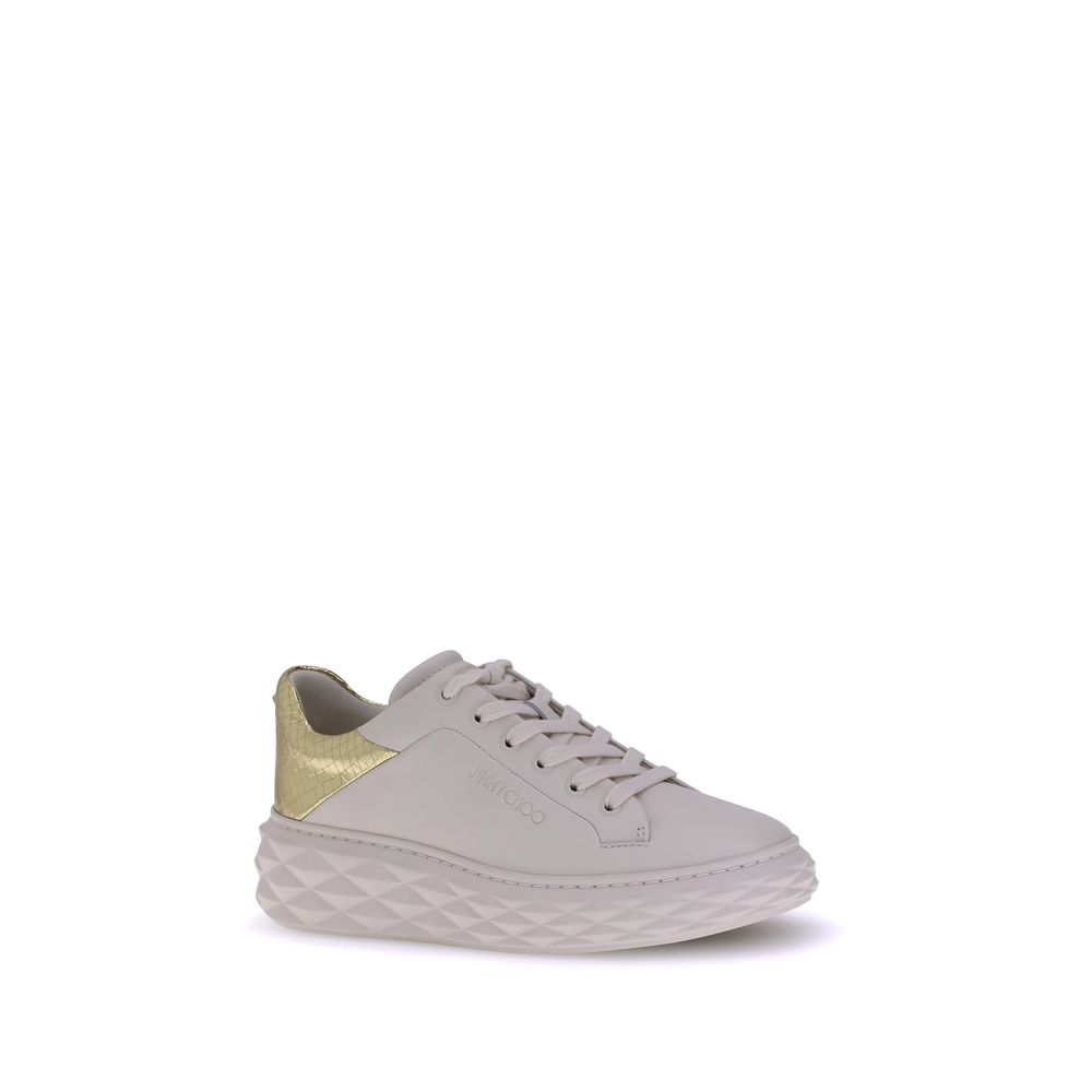 Jimmy Choo White Calf Leather Bos Taurus Chunky Sneakers