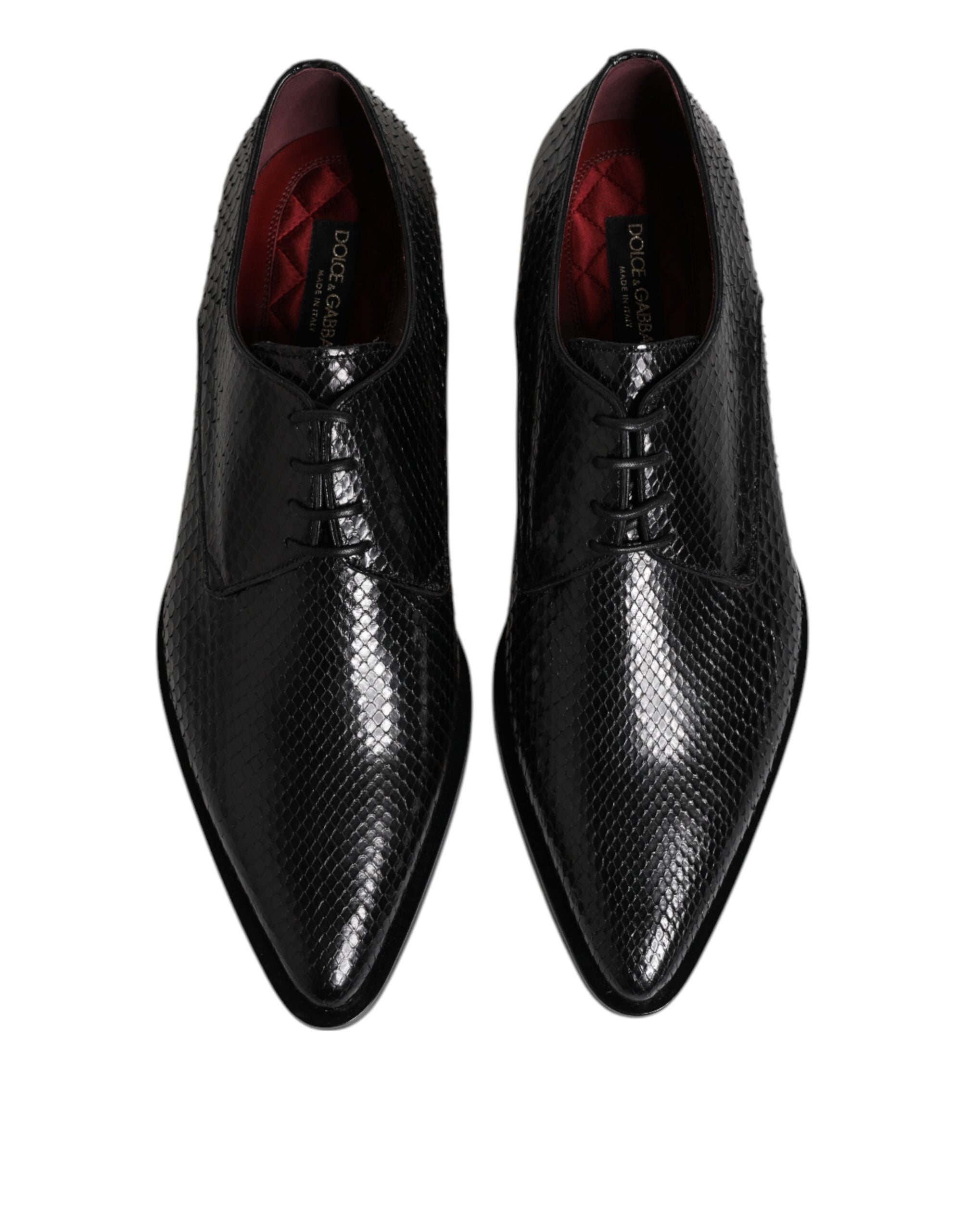Dolce & Gabbana Black Leather Lace Up Dress Men Derby Shoes