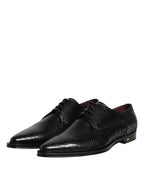 Dolce & Gabbana Black Leather Lace Up Dress Men Derby Shoes