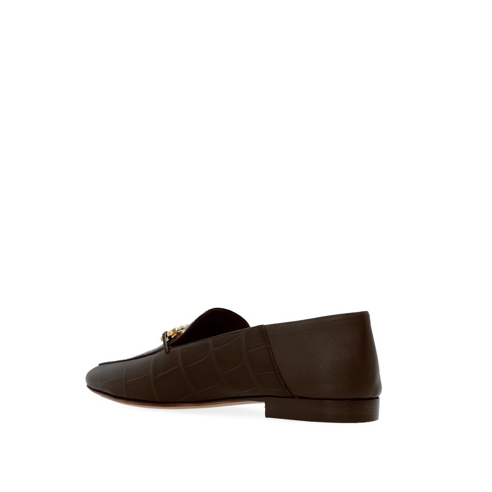 Salvatore Ferragamo Brown Calfskin Slip-On Loafers