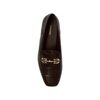 Salvatore Ferragamo Brown Calfskin Slip-On Loafers