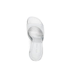 Amina Muaddi Silver Calfskin Mules