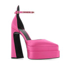 Versace Multicolor Satin Platform Pumps