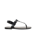Saint Laurent Black Calfskin Flat Sandals