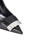 Sergio Rossi Black Calfskin High Heel Pumps