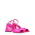 The Attico Pink Leather Stiletto Heel Sandals