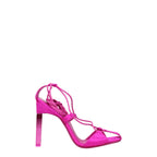 The Attico Pink Satin Stiletto Heel Sandals