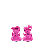 The Attico Pink Leather Stiletto Heel Sandals