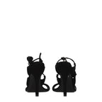 The Attico Black Leather Stiletto Heel Sandals