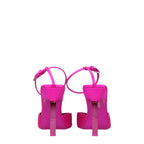 The Attico Pink Satin Stiletto Heel Sandals