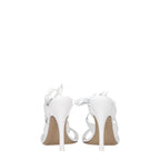 The Attico White Leather Stiletto Heel Sandals