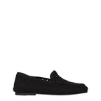 Dolce & Gabbana Black Fabric Slip-On Loafers