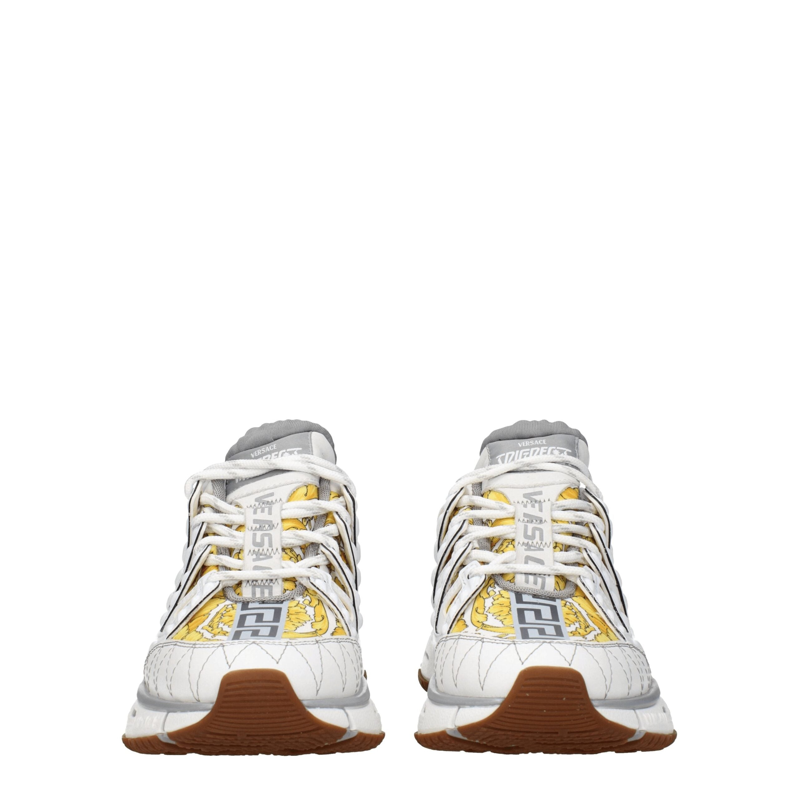 Versace White Fabric Athletic Sneakers