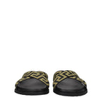 Versace Black Fabric Slippers