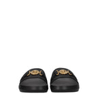 Versace Black Leather Slippers
