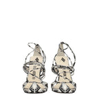 The Attico White Leather Stiletto Heel Sandals