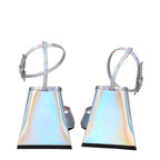 The Attico Gray Leather Platform Sandals