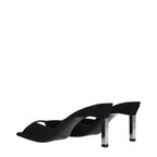The Attico Black Satin Stiletto Heel Sandals