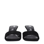 The Attico Black Leather Platform Sandals