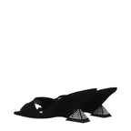 The Attico Black Leather Platform Sandals