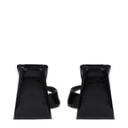 The Attico Black Leather Stiletto Heel Sandals