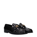 Versace Black Leather Slip-On Loafers